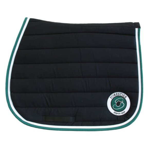 Forestier Dressage Saddle Pad Black with Green Trim - Picture 2 of 4